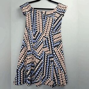 Susana Monaco multicolor triangle Pattern off shoulder mini dress